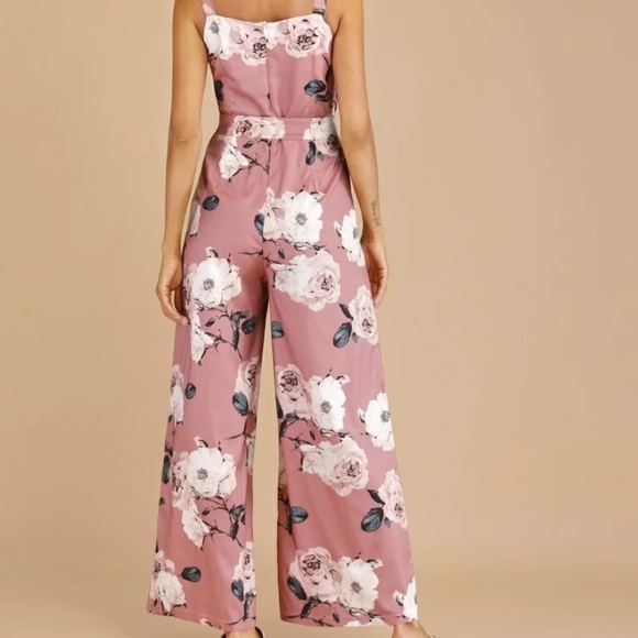 NWT Floral Print Belted Cami Jumpsuit - Picture 4 of 5